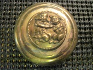 Vintage Buster Brown And Tige Brass Pill Case Or Trinkets (?)