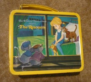 Vintage 1977 Walt Disney The Rescuers Metal Lunch Box