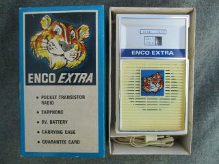 Vintage 1960s Enco Gas Pump Transistor Radio W Box Humble Oil Co Exxon Esso