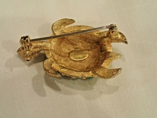 Sweet Vintage Hattie Carnegie Sea Turtle Brooch 3