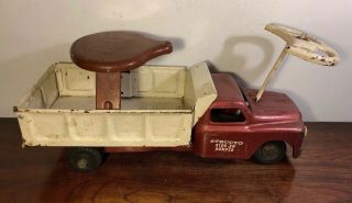 Vintage Structo Ride - Er Dump Truck Ride On Toy Pressed Steel 20” Dumper
