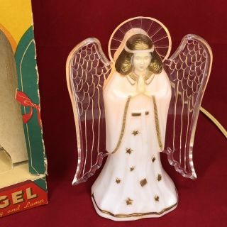 Vintage Sterling Illuminated Angel Night Light Tree Topper Table Top 273 1940s