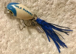 Fishing Lure Fred Arbogast Hula Dancer In Very Rare Blue Head Tackle Crank Bait 2
