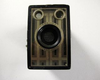 Antique/vintage Kodak Brownie Junior Six - 16 Camera - Art Deco Front