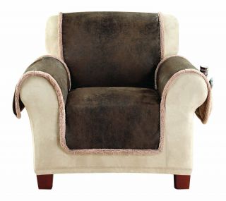 Surefit Vintage Leather - Chair Slipcover - Brown