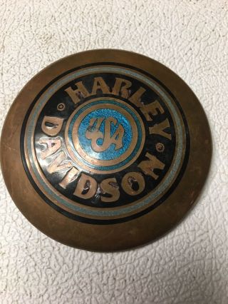 Vintage Harley Davidson Gas Fuel Tank Emblem Badge