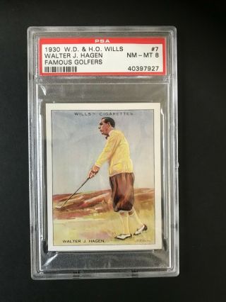 1930 W.  D.  & H.  O.  Wills Famous Golfers: Walter J Hagen 7 Psa Grade 8