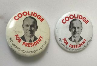 Vintage Calvin Coolidge For President Political Advertising Pinback Button