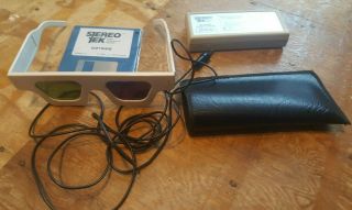 Rare Vintage Atari St Stereo Tek 3d Glasses And Cartridge Peripheral.  - Complete