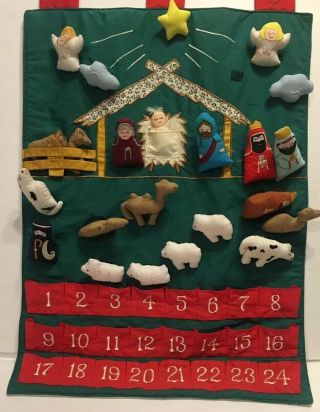 Vintage Kubla Crafts Nativity Advent Christmas Calendar 1989 Handcrafted