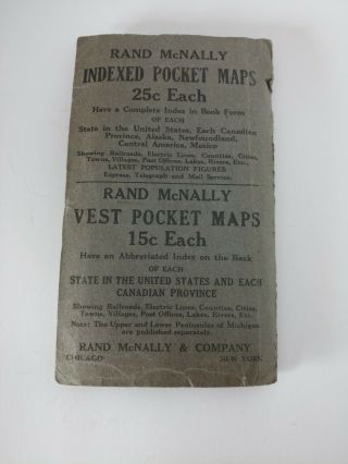 Vintage Rand - McNally Vest Pocket Map of York City Borough Manhattan Brooklyn 3