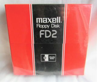 Maxell Fd2 - Xd - 8 Inch Double Sided Floppy Disk - 10 Disc Box - Nib