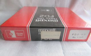 Maxell FD2 - XD - 8 Inch Double Sided Floppy Disk - 10 disc box - NIB 3