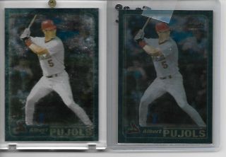 2 2001 Topps Chrome Albert Pujols Rookie Rc Late Edition 596 Obo