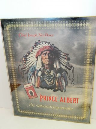 Rare Vintage Prince Albert Chief Joseph Nez Perce 3d Advertising Mirror Sign