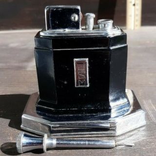 Vintage Ronson Touch Tip Lighter - Octette - Black C.  1935