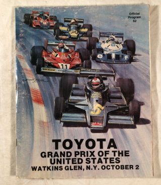 Vintage 1977 Toyota Watkins Glen Racing Program Formula 1 Grand Prix Of The Us