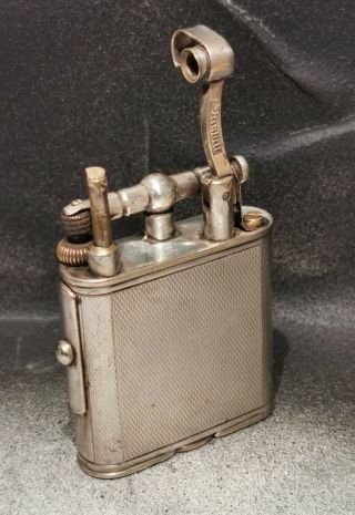 Vintage Silver Plated Dunhill Pipe Petrol Lighter