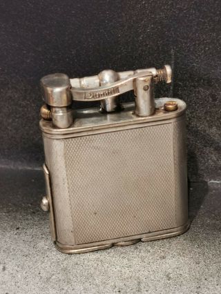 Vintage Silver Plated Dunhill Pipe Petrol Lighter 2