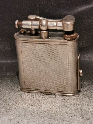 Vintage Silver Plated Dunhill Pipe Petrol Lighter 3