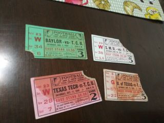 4 Tcu Horned Frogs College Football Tickets 1957 - 58 Baylor Texas Smu Texas Tech