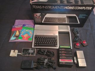 Texas Instruments Ti - 99/4a Vintage Home Computer Game Console System W/ Games