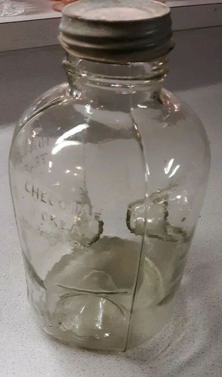 Rare Early 1900 Glass Gallon Camp Minnow Trap With Lid Checotah Okla