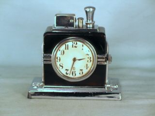 Ronson Art Deco Touch - Tip Lighter With Clock,  Large Dial Size