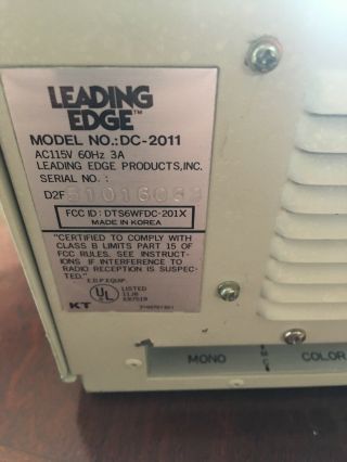 Vintage Leading Edge Computer Dc - 2011 System Daewoo