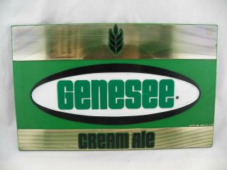 Vintage Genesee Cream Ale Bar Sign Plastic Raised Lettering 10x15 Guc