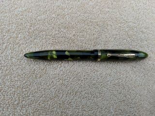 Vintage Sheaffer Fountain Pen Green Marbled