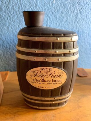 Vintage Avon Bay Rum After Shave Lotion 8 Oz.  Barrel Bottle Full 1965 - 67