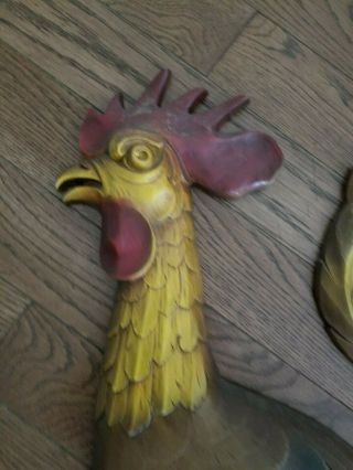 Vtg MCM 1959 Syroco Extra Large Wall Plaque Hanging Rooster Chicken Mid Century 2