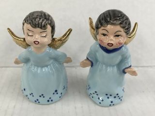 Vintage Napco Kissing Angels Boy Girl Figurines K2402 Blue Gowns 2