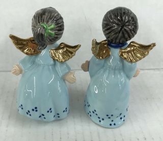 Vintage Napco Kissing Angels Boy Girl Figurines K2402 Blue Gowns 3