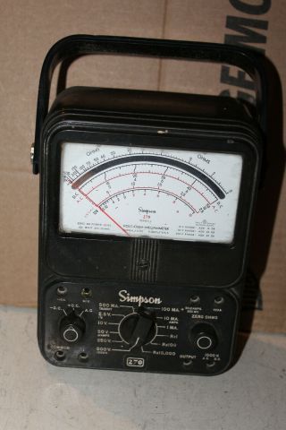 Vintage Simpson 270 Series 4 Volt Ohm Milliammeter Multimeter Rare Tester