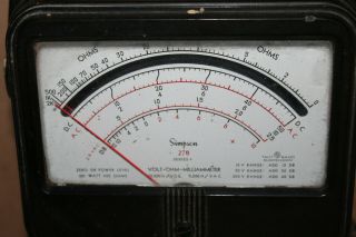 Vintage Simpson 270 Series 4 Volt Ohm Milliammeter Multimeter Rare Tester 2