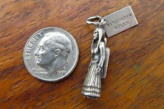 Vintage Silver Wisconsin Dells Souvenir Native American Woman Papoose Charm