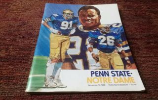 Penn State Vs Notre Dame College Football Program November 13 1982