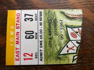 1966 Michigan State Vs.  Iowa Football Ticket Stub