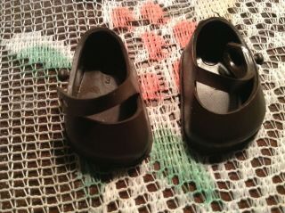 Vintage Brown Shoes For 8 " Ginny/muffie Dolls - Unmarked