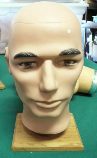 Vintage 1989 Pivot Point Mannequin Male Head,  Blemished Skin
