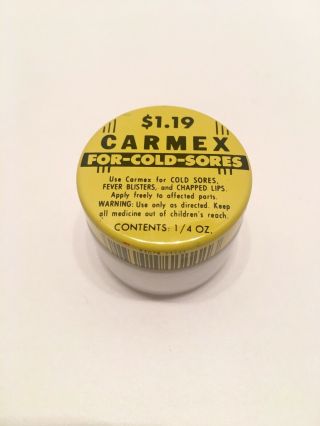 Rare Vintage Carmex Lip Balm Antique Milk Glass Jar Pharmacy Collectible