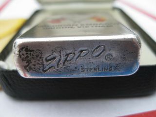 Vintage ZIPPO Lighter American Embassy Saigon Vietnam 1965 Sterling Silver /Case 3