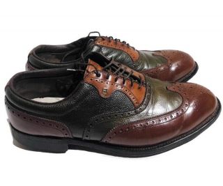 Vintage Footjoy Classic Golf Shoes Wingtip Men’s Size 11.  5 D Brown Green Leather