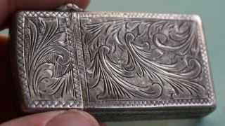 Rare Vintage Engraved Sterling Silver & Enamel Art Lighter Zippo.  925 Antique 3