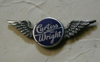 Vintage Curtiss Wright Aviation Wings Lapel Pin.  1940 