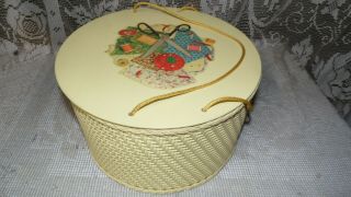 Vintage Princess Wicker Yellow Sewing Basket W/tray Sewing Notions Design