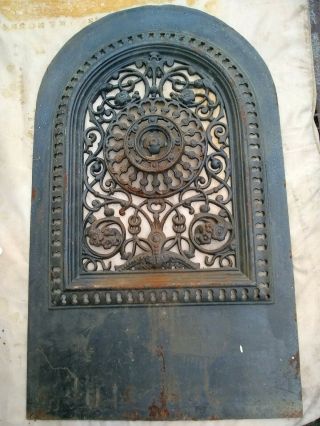 Antique Late 1800s Cast Iron Fireplace /summer Cover 5