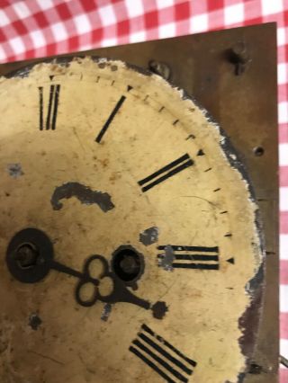 Rare Vintage Grandfather Fusse Clock Face & Mechanism / Movement 3